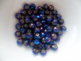 Perline vetro sfaccettato tonde BLU METALLIZZATO - 15 pezzi medi, 2 grandi e 2 molto grandi